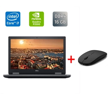 Мобільна робоча станція Dell Precision 7530 / 15.6" (1920x1080) IPS / Intel Core i7-8850H (6 (12) ядра по 2.6 - 4.3 GHz) / 16 GB DDR4 / 256 GB SSD / nVidia Quadro P2000, 4 GB GDDR5, 128-bit / HDMI / WebCam б/в + Подарунок Бездротова миша / USB