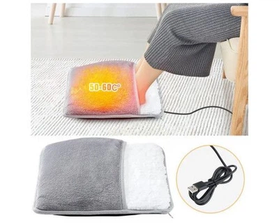 Грелка для ног с электрическим USB подогревом фланелевая 40-50 град Gray