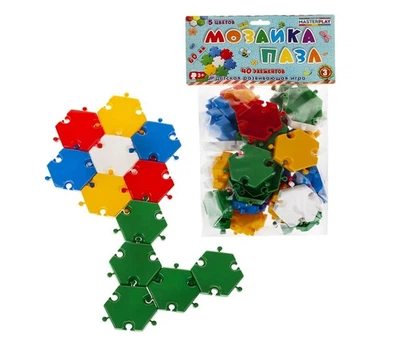 Детская мозаика-пазл No3 Ø60 мм 40 деталей (RT1-144)