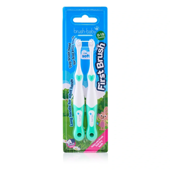 Зубные щетки Brush-Baby First Brush от 0 до 18 месяцев (мятная), 2 шт