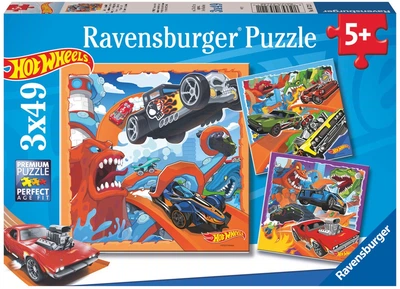 Пазл Ravensburger Hot Wheels 3 x 48 елементів 05722 (4005556057221)