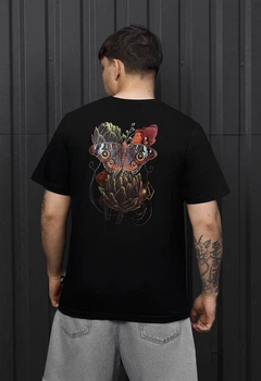 Чоловіча Футболка Стаф Бабка Модна Бавовняна З Малюнком Чорна Staff Butterfly S (393237)