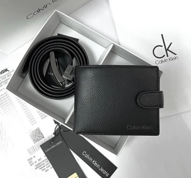 Чоловічий Подарунковий Набор Ремень Та Портмоне Calvin Klein - (244506)