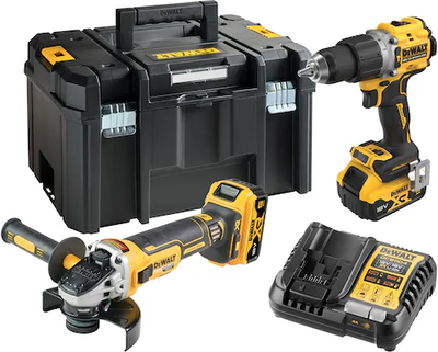 Набір електроінструментів DeWalt 18V XR DCD805 + DCG405 з 2 акумуляторами 5 Ah (DCK2026P2T-QW)