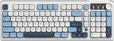 Klawiatura bezprzewodowa Ajazz AF98 PLUS USB/Bluetooth/Wireless White/Blue (AF98-PLUS-GB)