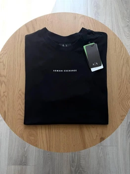 Мужская Футболка Армане Брендовая Черная Базовая С Логотипом Armani XL (387824)