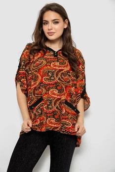 Блузка женская с принтом, цвет красный, XL-XXL, 230R1501