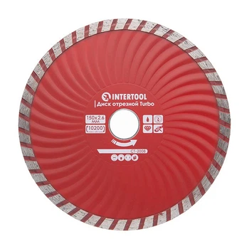 Круг отрезной алмазный Intertool Turbo 22-24% 150мм (CT-2008)