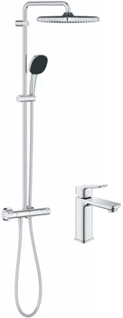 Душова система з термостатом Grohe Vitalio Comfort 250 26696001 зі змішувачем Dice 1018360000 (UA203101TM)