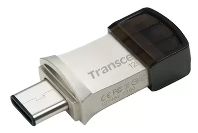 Флеш накопитель USB 128Gb Transcend JetFlash 890, Black/Silver, Type-C / USB 3.1 Gen 1(TS128GJF890S)