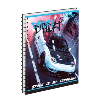 Блокнот YES А5 на спіралі тверда палітурка 80 аркушів Drift 152442 (клітинка) /152442/