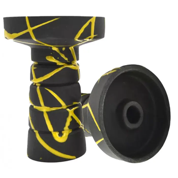 Чаша Gusto Bowls Harmony Black-Yellow кальянная 10.5см под уплотнитель черно-желтая