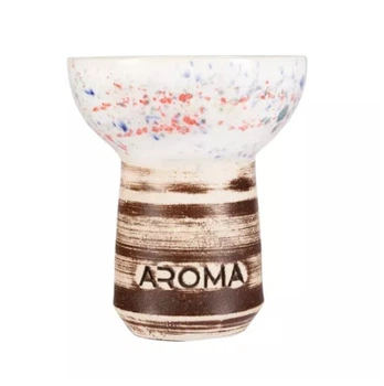 Чаша для кальяна Aroma Sierra Glaze White/Red бело-красная глиняная 8.5 классическая турка