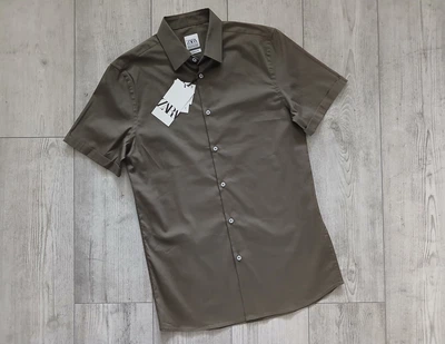 Мужская рубашка zara superslim fit - размер m