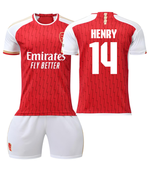 Форма футбольная детская Henry (Анри) 14 Arsenal (Арсенал), сезон 24/25, 22 размер, рост 125-130 см, бело-красная