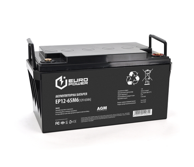 Аккумулятор AGM 12V 65Ah EUROPOWER EP12-65M6 (14262)