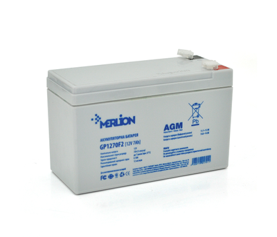 Аккумулятор AGM 12V 7Ah MERLION GP1270F2 (05701)