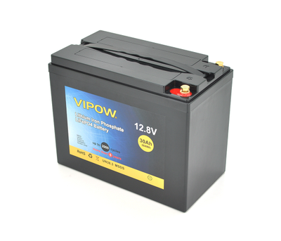 Аккумулятор LiFePO4 12.8V 30Ah Vipow со встроенной ВМS платой 25A (17553)