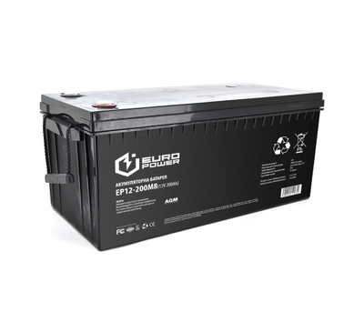 Аккумулятор AGM 12V 200Ah EUROPOWER EP12-200M8 (14260)