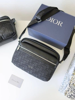 Чоловіча сумка месенджер чорна Christian Dior Rider діор (104)