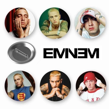 Набор закатный значков Эминем Eminem 6 шт (ЗН10112)