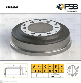 Барабан тормозной задний ГАЗ3302, 2705 1 шт. [ PSB Tурция] 33023502078