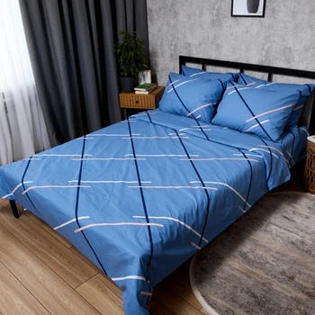 Комплект постільної білизни Moon&Star Сімейний 2x160x220 см наволочки 4 х 70х70 см Sky Grid Бязь Gold Люкс (MS-820011759)
