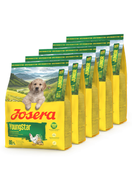 Сухой корм Josera YoungStar Корм молодых собак от 6-й недели жизни с мясом птицы и картофелем (беззерновой) 0,9 кг*5 (4,5 кг) (85811)