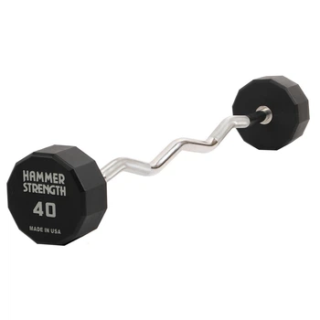 Штанга неразборная с фиксированным весом изогнутая PEV HAMMER STRENGHT TA-9978-40 40кг