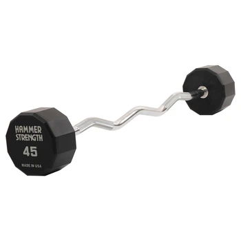 Штанга неразборная с фиксированным весом изогнутая PEV HAMMER STRENGHT TA-9978-45 45кг