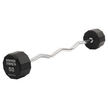 Штанга неразборная с фиксированным весом изогнутая PEV HAMMER STRENGHT TA-9978-50 50кг