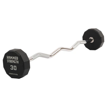 Штанга неразборная с фиксированным весом изогнутая PEV HAMMER STRENGHT TA-9978-30 30кг