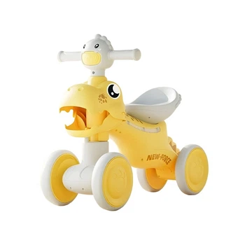 Дитячий чотириколісний велобіг JOY LK-41152, жовтий, колеса PU, пластикова рама, звукові ефекти та підсвічування