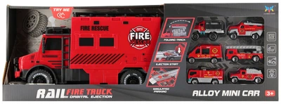 Пожежна машина-транспортер Mega Creative Alloy Mini Car Rail Fire Truck з машинками 1:16 568814 (5907414104094)