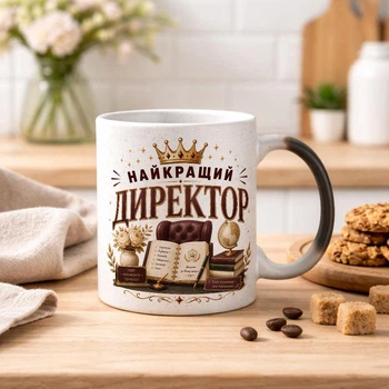 Чашка хамелеон З БЛИСТКАМИ та написом "Найкращий директор"