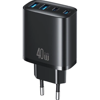 Сетевое зарядное устройство Usams T70 2хUSB-A + 2хUSB-С 40W Black (CC330TC01) [164376]