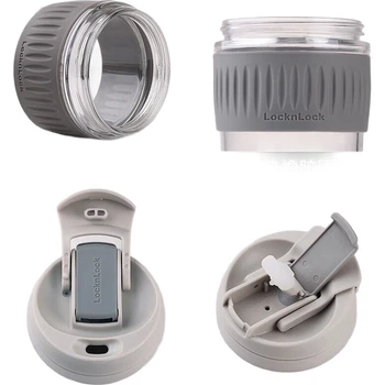 Кружка LOCK&LOCK, термостойкая, стеклянная, с трубочками, 500 мл, розовая