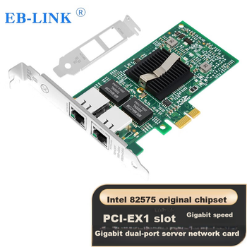 Карта EB-LINK сетевая PCI-E X1 гигабитная двухпортовая Intel 82575, для сервера