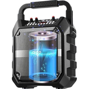 Bluetooth-колонка Aiguozhe T52, гучна, портативна, для зовнішнього використання, караоке, для квадратних танців, бездротова платна колонка, звукова карта з ефектами, USB-накопичувач, TF-карта, сабвуфер, підсилювач, стандартна версія
