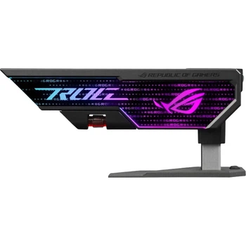Поддержка видеокарт ASUS ROG XH01 Hercules, совместимость с GPU 4090, Aura Sync, регулировка без инструментов, магнитный индикатор уровня.