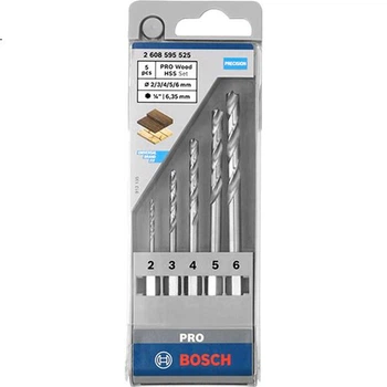 Набор сверл BOSCH по дереву шестигранных, 5 шт, 2-6мм