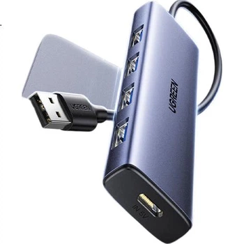 Розширювальна док-станція UGREEN USB Hub 3.0, високошвидкісний спліттер з 4 портами, концентратор HUB, адаптер для ноутбука та настільного комп'ютера з подовжувачем та портом живлення