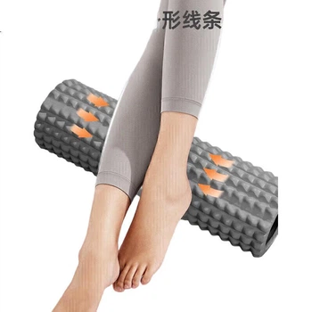 Массажный ролик Li-Ning с шипами для ног, для похудения, расслабления и йоги. Колонна Langya 629, серая.