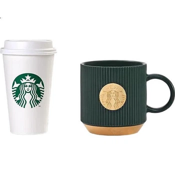Кружка Starbucks «Зеленая полосатая богиня», 340 мл, керамическая, для воды, подарок на Международный женский день, подходит как для мужчин, так и для женщин.