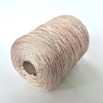 Пряжа шовкова бобінна Filati Buratti Schappe Tussah. Бежево рожевий.