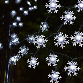 Гирлянда "Снежинки", 10 LED, белая, 3 м, от электросети (9133-026)