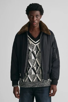 Чоловічий чорний бомбер OVERSIZED FLIGHT BOMBER JACKET Gant L 7006363
