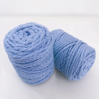 Шнур кручений для макраме YarnArt macrame rope 5мм блакитний 500г (№760)