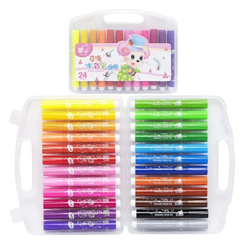 Набор фломастеров "Water color pen" Bambi 229-24(Pink) 24 цвета, в пластиковом боксе