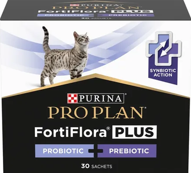 Дополнительный корм для взрослых кошек и котят Purina Pro Plan FortiFlora Plus - пробиотик с пребиотиком, саше 30x1.5 г